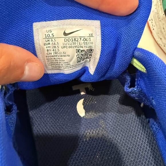 Nike Air Zoom Pegasus38 KellyAnna London Running Shoes Mens 10.5 Black/Lime/Blue - Picture 8 of 10